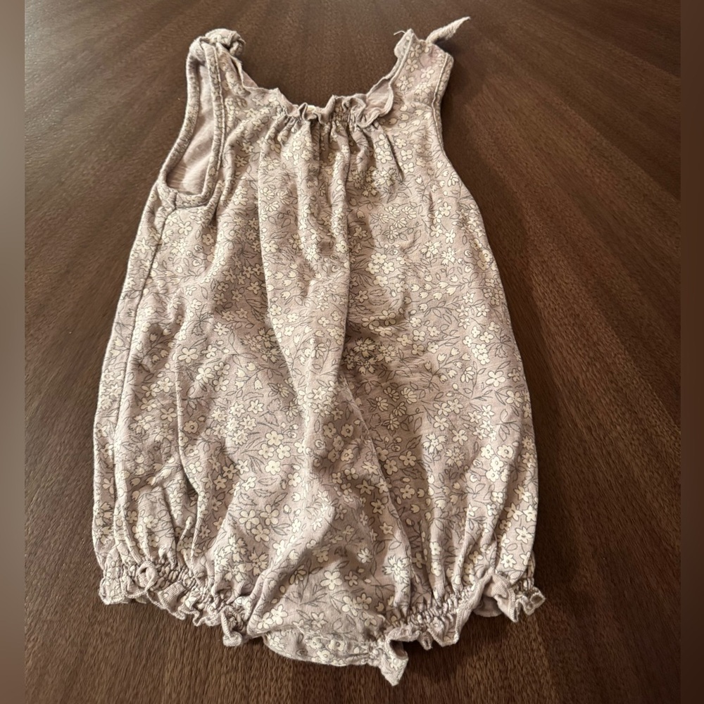 Floral Sleeveless Baby Grey Romper, Rylee and Cru 18-24 months